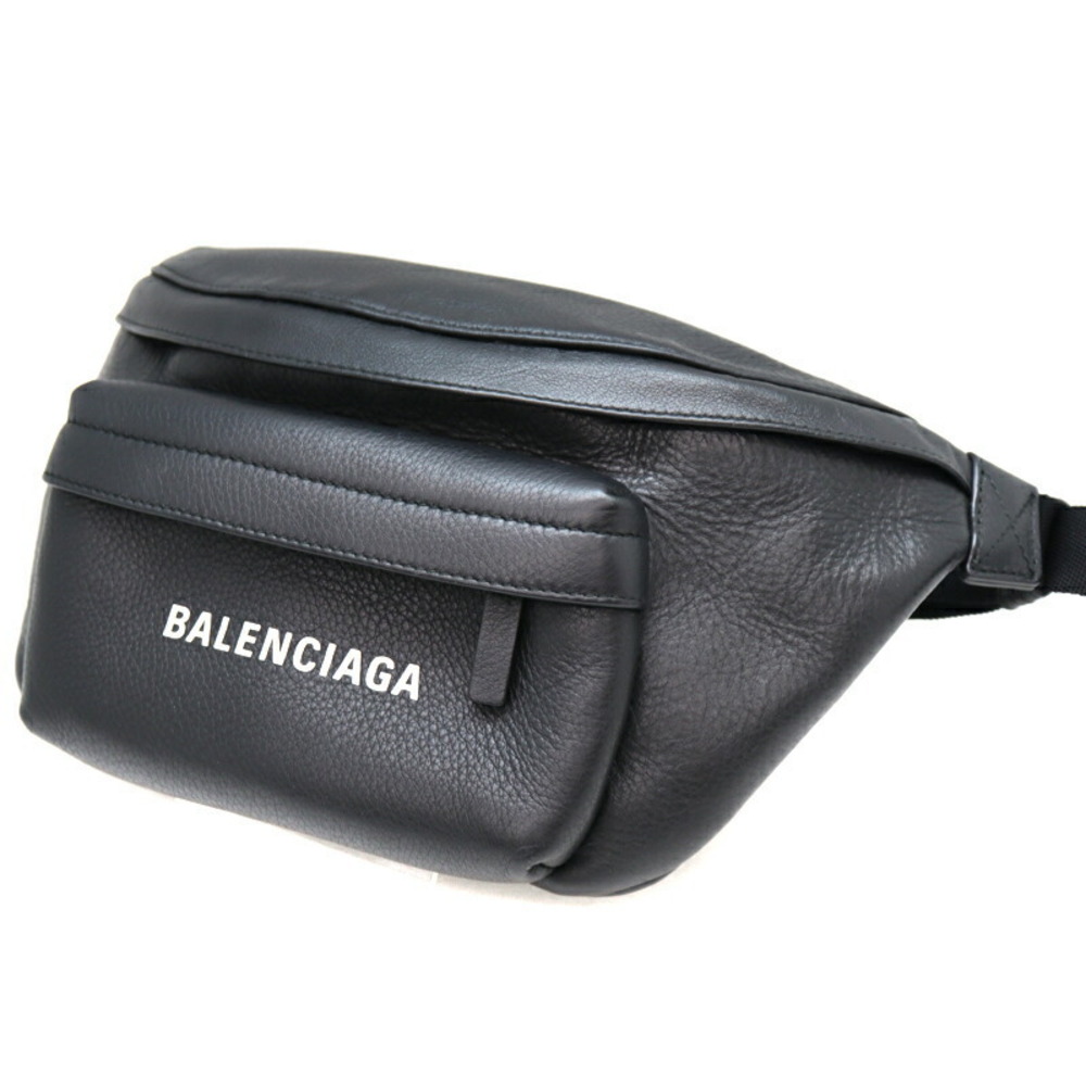 BALENCIAGA Belt Pack Waist Clutch Bag Leather Black